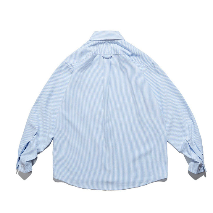 Unisex Oversize-Hemd mit feinem Nadelstreifen, Button-Down-Kragen und Brusttasche Echo Archiv