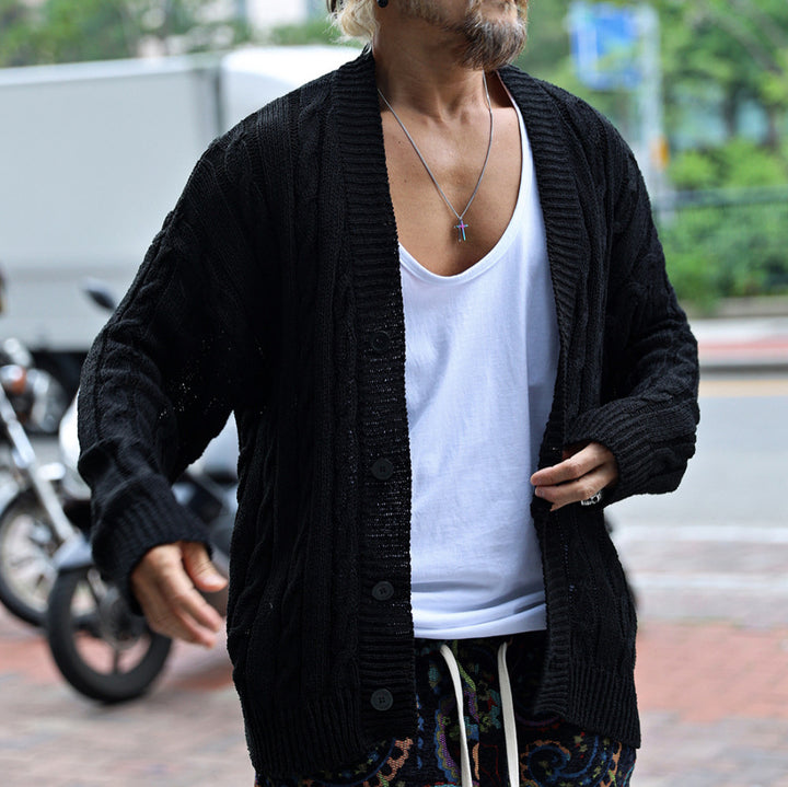 Herren Strickjacke mit Struktur und Knopfverschluss Echoarchiv