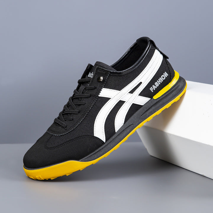 Herren Retro-leichte Low-Top Sneaker mit Canvas-Obermaterial und Wildleder-Overlays Echoarhiv – Norré