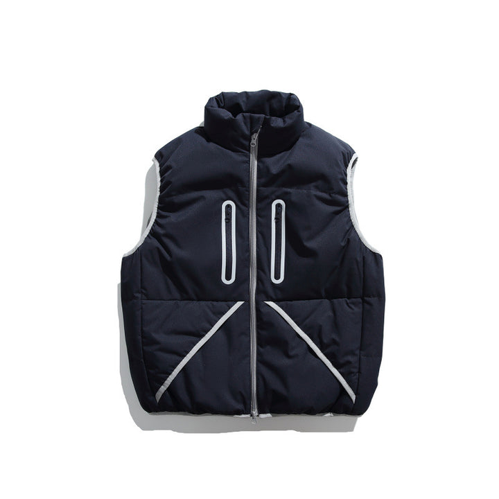 Unisex Wattierte Stehkragen‑Weste mit wind- und wasserabweisender Oberfläche, Kontrastpaspel und Mehrfachtaschen Echo Archiv