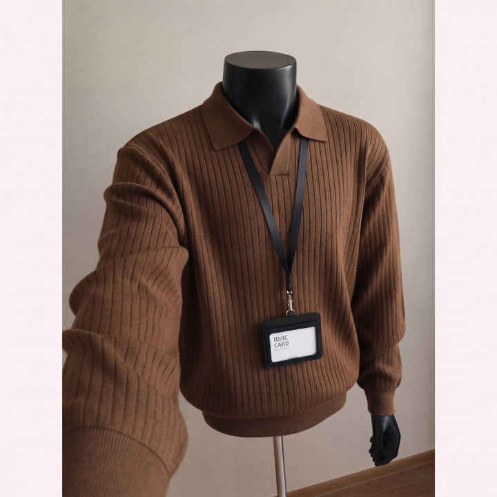 Stylischer gestrickter Pullover für Herren mit V-Ausschnitt Echo Archive