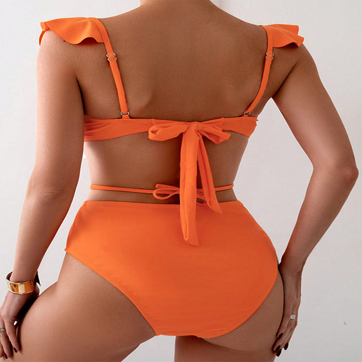 Damen Bikiniset mit schicken Rüschendetails und hohem Taillenbereich Echo Archiv