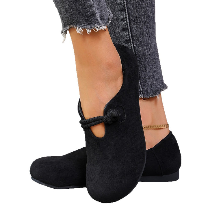 Damen nan bequeme flache Slipper aus weicher Mikrofaser mit dekorativer Schleife Echo Archiv