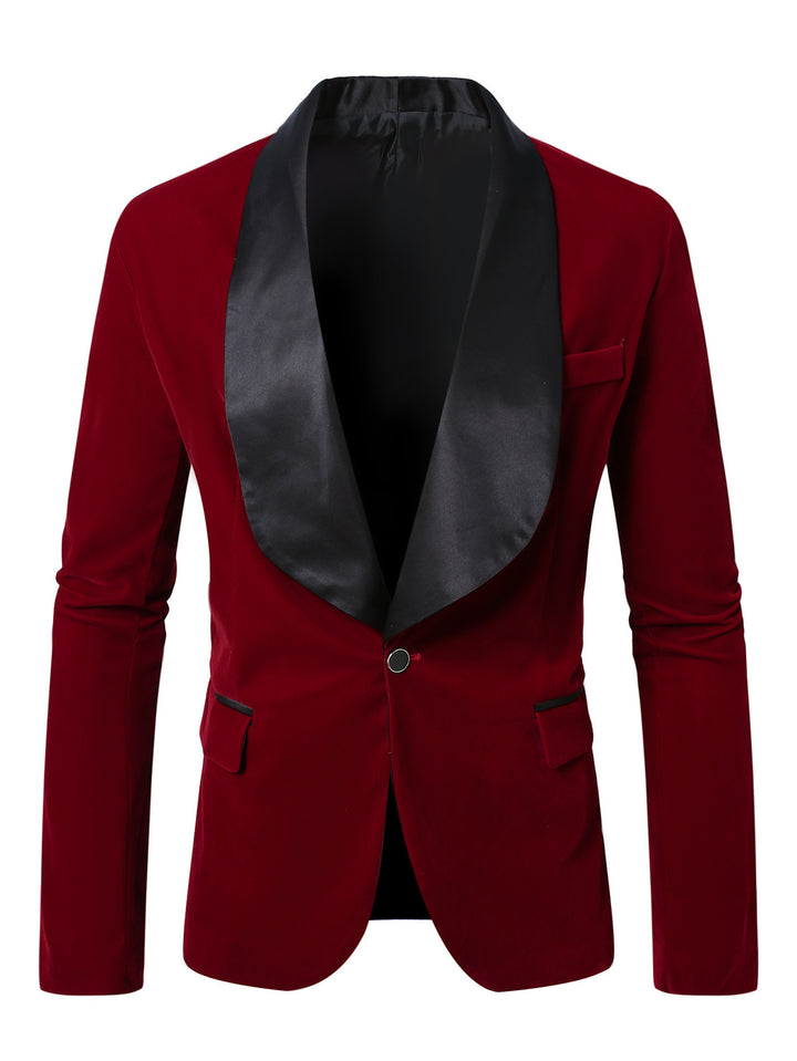 Herren eleganter Samtblazer mit satinierter Revers Echoarchiv