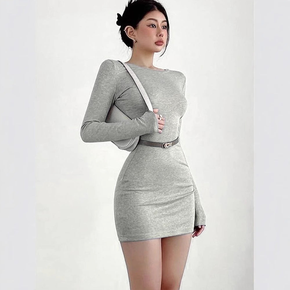 Damen figurbetontes Langarmkleid aus hochwertigem Jersey Echo Archiv