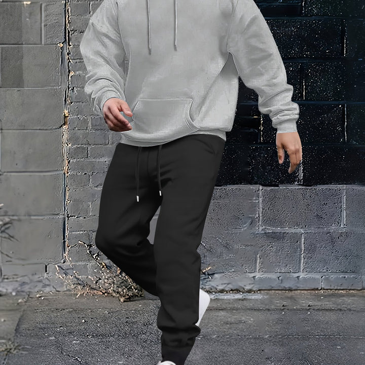 Herren Sportiver Kapuzenanzug mit verstellbarem Bund und seitlichen Taschen Echoarchiv
