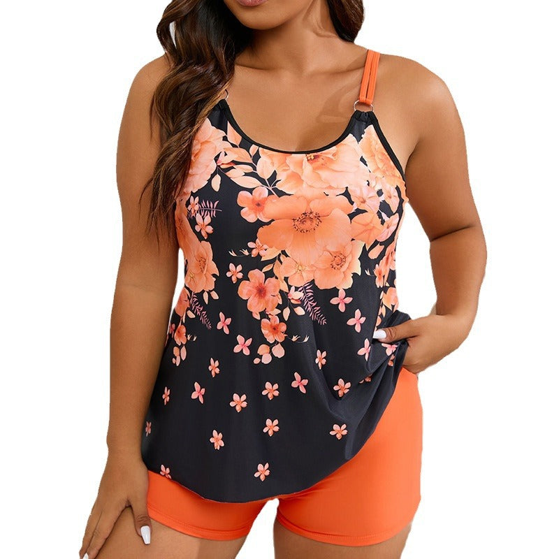 Damen Sportlicher Tankini-Badeanzug mit floralem Design und modischem Schnitt Echo Archiv