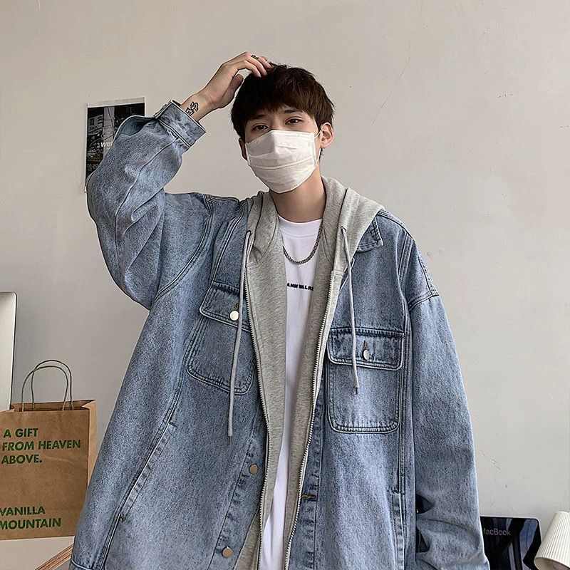 Herren Lässige Oversized Denimjacke Echoarchiv
