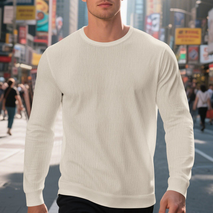 Herren komfortabler Langarmpullover aus atmungsaktivem Material und modernem Strukturdesign Echoarchiv