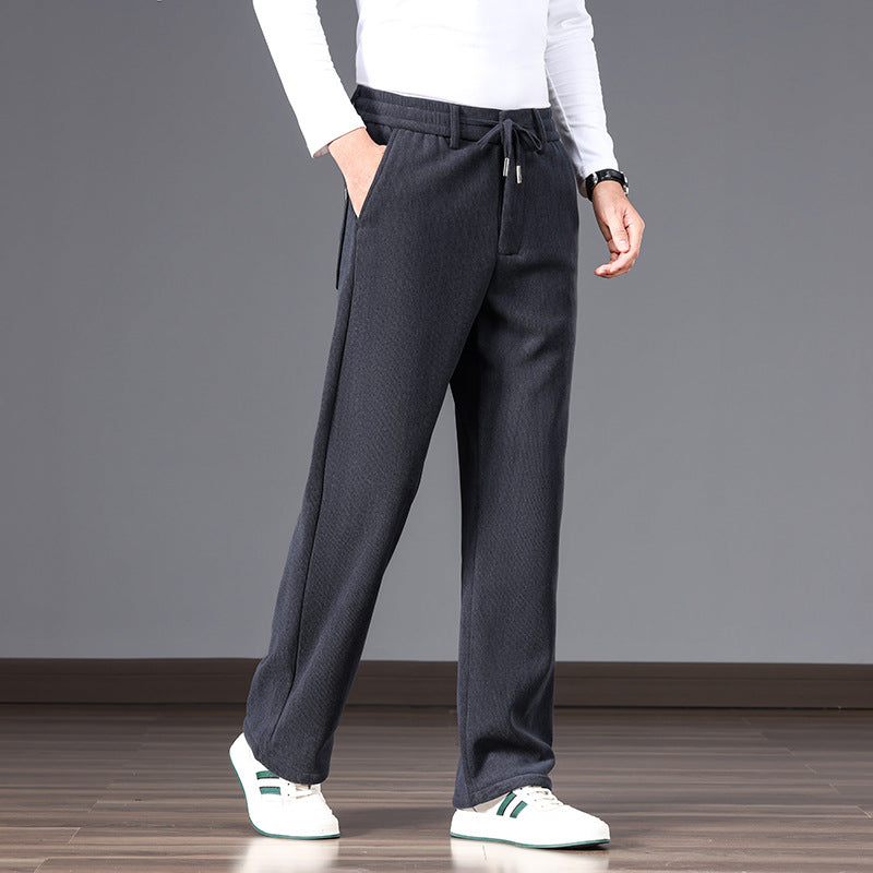 Herren Lässige Relaxed-Fit Baumwoll-Mix Freizeithose mit Kordelzug und geradem Bein Echo Archiv