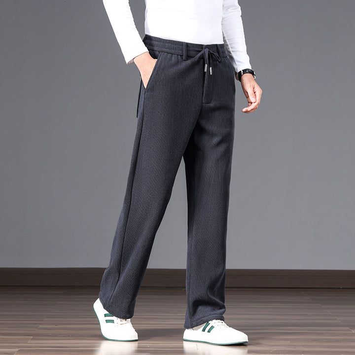 Herren Lässige Relaxed-Fit Baumwoll-Mix Freizeithose mit Kordelzug und geradem Bein Echo Archiv
