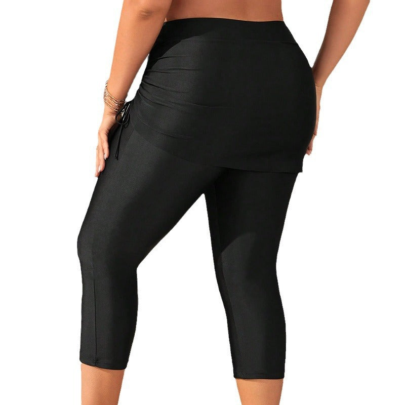 Damen Sportliche Capri-Leggings mit dekorativem Rüschendesign Echo Archiv