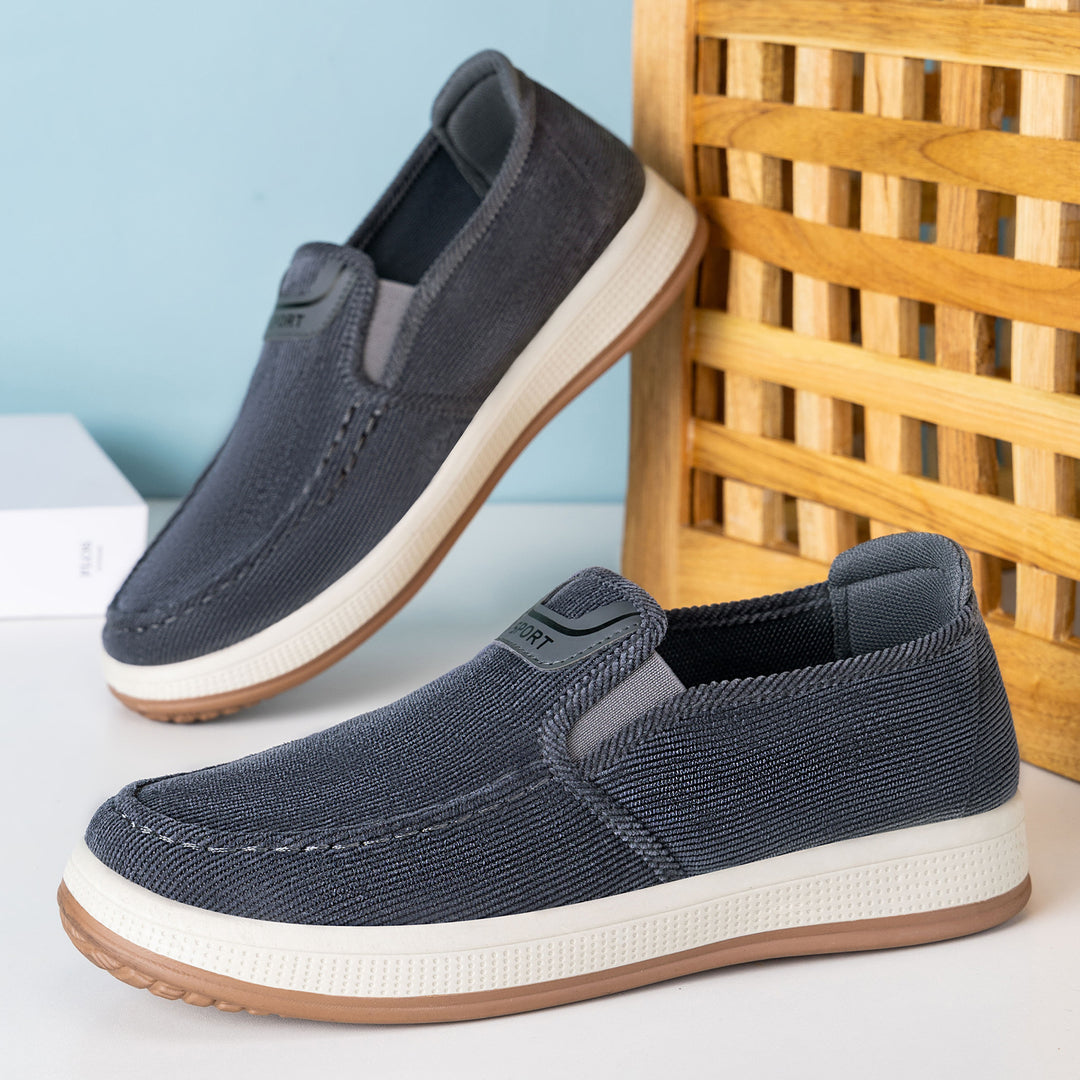 Herren nan Cord-Slipper-Sneaker mit elastischem Einstieg, gepolsterter Innensohle und griffiger Gummilaufsohle Echo Archiv