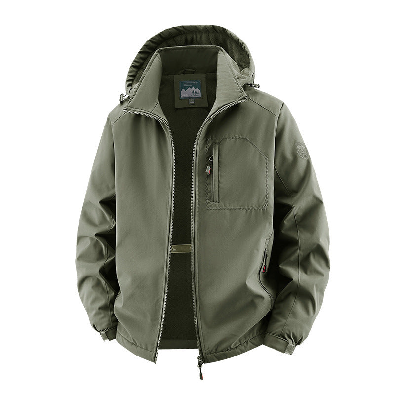 Herren Leichte Softshell-Fieldjacke mit verstellbarer Kapuze und Organizer-Brusttasche Echo Archiv