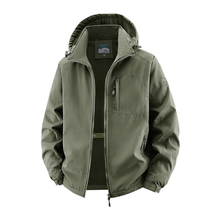 Herren Leichte Softshell-Fieldjacke mit verstellbarer Kapuze und Organizer-Brusttasche Echo Archiv