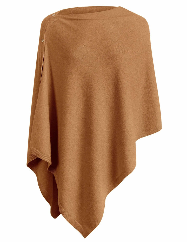 Damen vielseitiger Poncho aus hochwertiger Materialmischung – Célinea