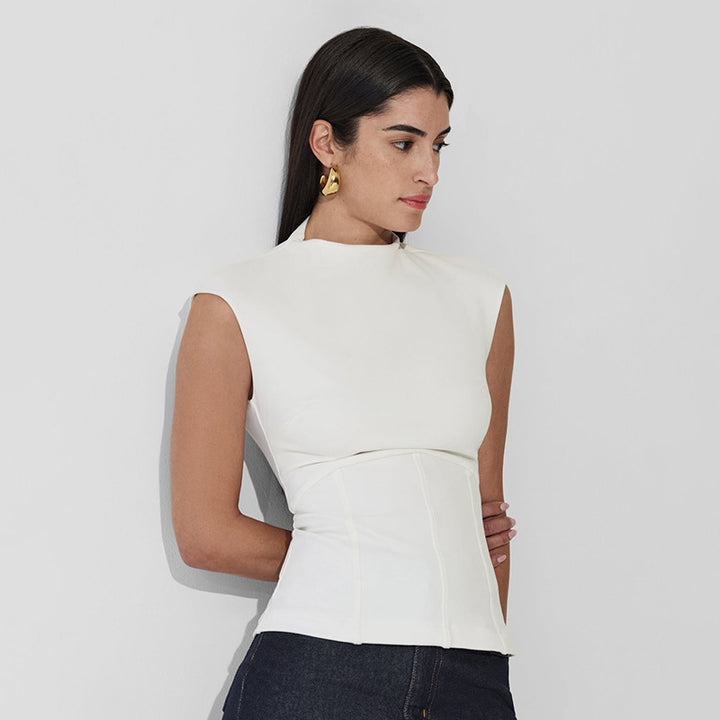 Damen Figurumspielendes Top mit elegantem High-Neck und schmalem Schnitt Echo Archiv