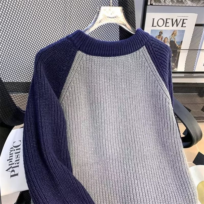 Herren modischer Raglan-Pullover mit strukturiertem Muster Echoarchiv
