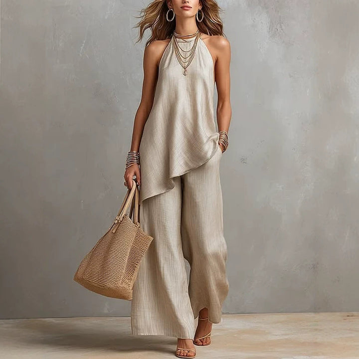 Damen luftiger Jumpsuit mit asymmetrischem Schnitt Echo Archiv