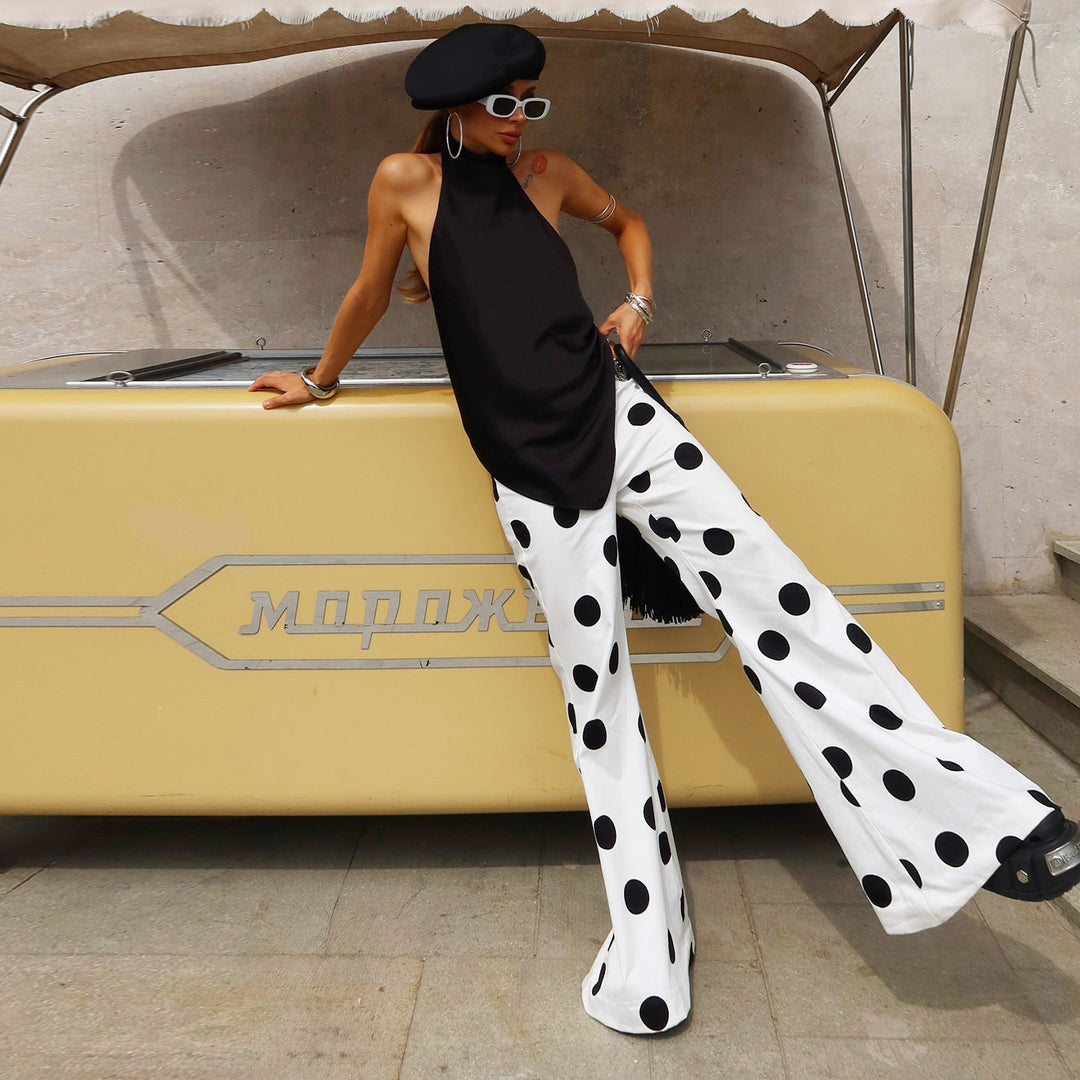 Damen Modische Schlaghose mit stilvollem Polka-Dot-Design Echo Archiv