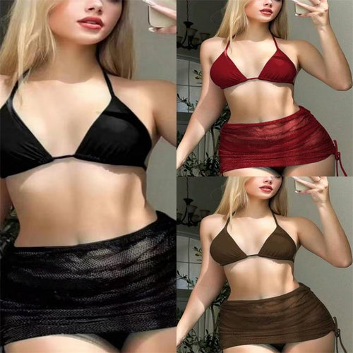 Damen Triangel-Bikini mit transparentem Rock Echo Archiv