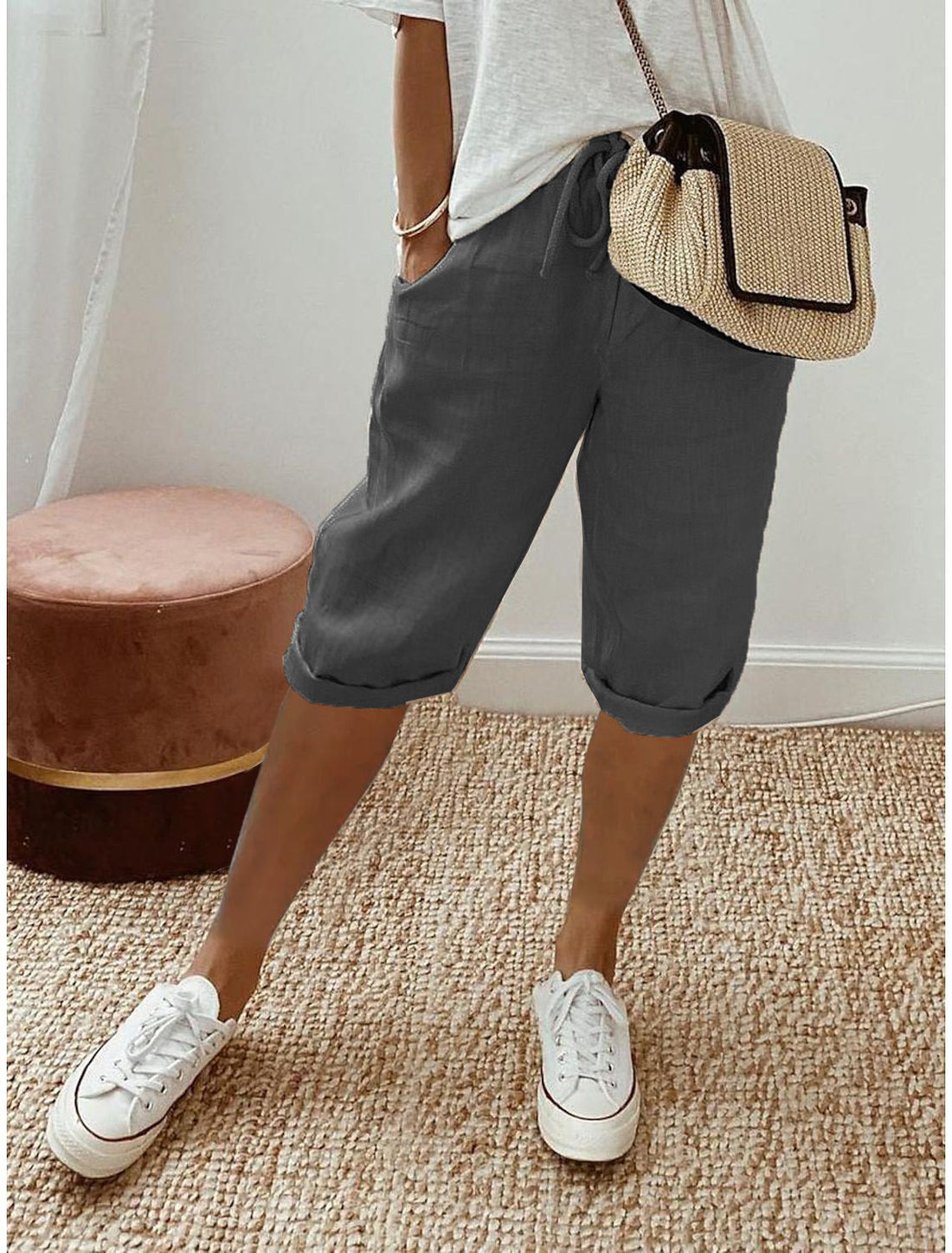 Damen Luftige Leinen Shorts – Avélisse
