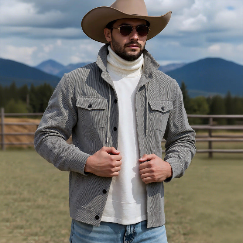 Herren Cordjacke mit praktischen Brusttaschen und Kordelzug Echoarchiv