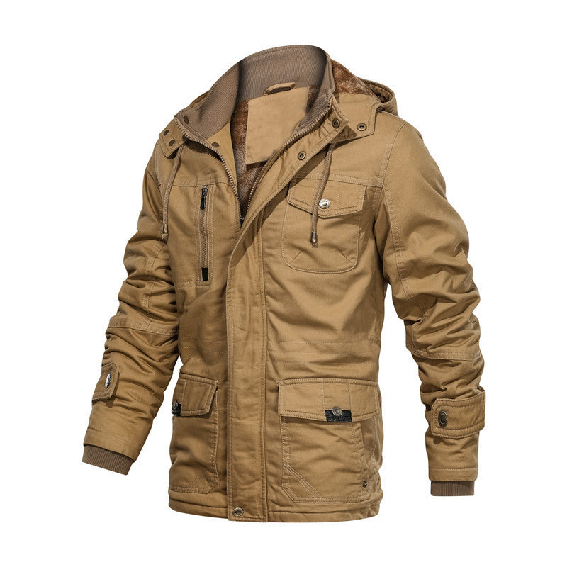 Herren isolierte Canvas-Utilityjacke mit Teddyfleece-Innenfutter – Taviero
