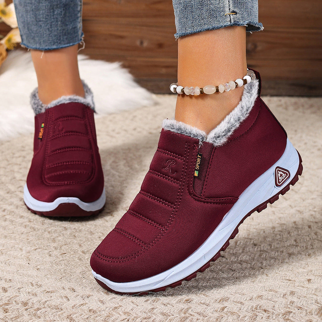 Damen Winter Slip-On Sneaker | Warmes Futter & Rutschfeste Sohle | Große Größen – Lioré