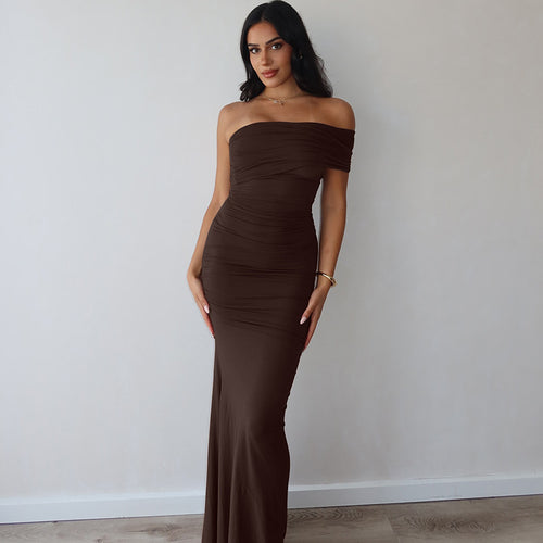Damen Elegantes Maxikleid mit raffinierter Drapierung Echo Archiv