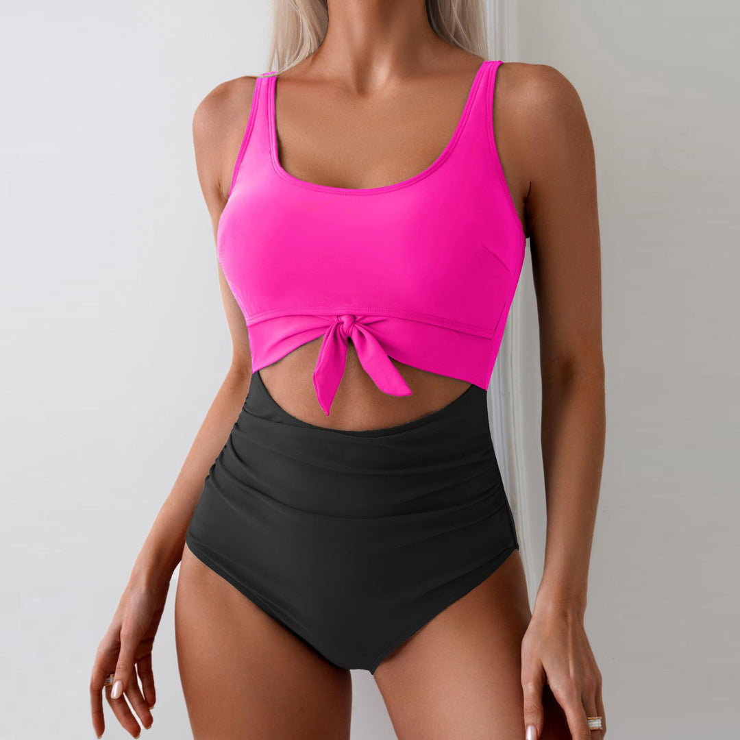 Damen Einteiliger Badeanzug mit trendigem Cut-Out-Design und verstellbarem Knoten Echo Archiv