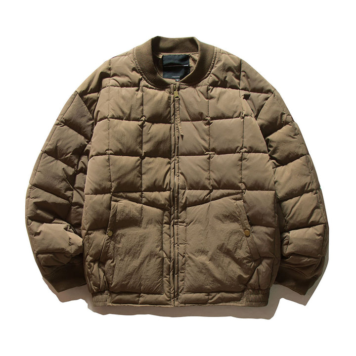 Herren Boxy-Stepp-Bomberjacke mit kubischer Wattierung und Rippenkragen Echoarchiv