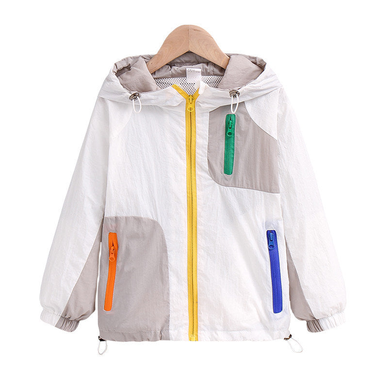 Damen nan leichte Kapuzen-Colorblock-Outdoorjacke mit Mesh-Futter und Mehrfach-Reißverschlusstaschen Echo Archiv