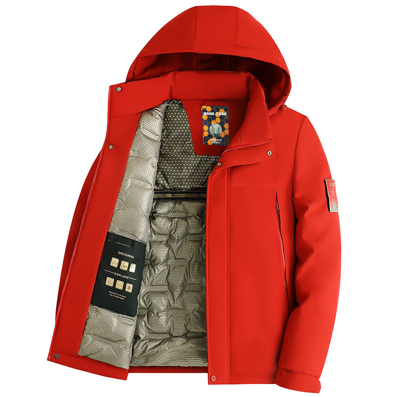 Herren Wattierte Kapuzenjacke mit 3D-Quilt-Innenfutter und wasserabweisender Außenhülle Echo Archiv