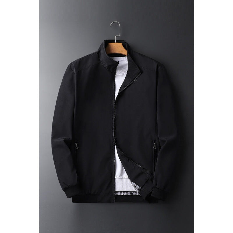 Herren Leichter wind- und wasserabweisender Zip-Blouson mit Stehkragen und Reißverschlusstaschen – Taviero