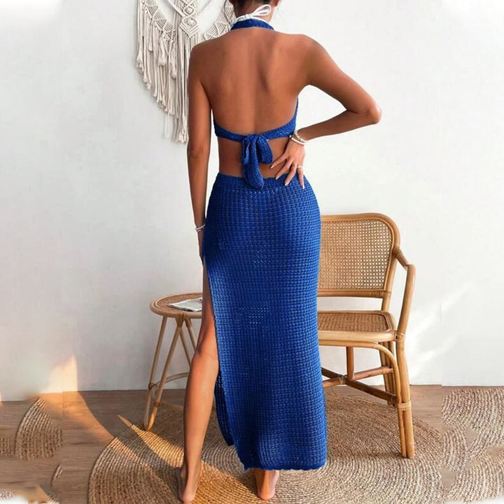 Damen elegantes Häkelkleid mit tiefem Ausschnitt Echo Archiv