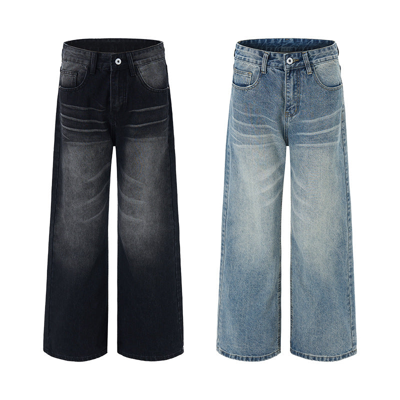 Damen Superweite Baggy-Jeans mit Schlüsselanhänger-Chain und bodenlanger Palazzo-Silhouette Echo Archiv