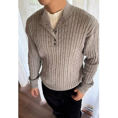 Herren Feinstrickpullover mit dekorativen Knopfdetails Echoarchiv