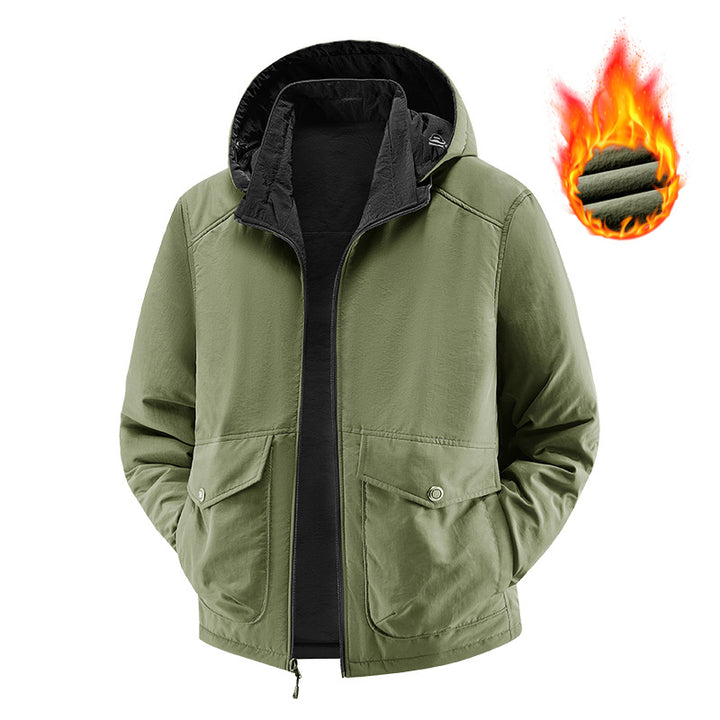 Herren Thermo-Fieldjacke mit Fleece-Innenfutter, Kapuze und Fronttaschen Echo Archiv