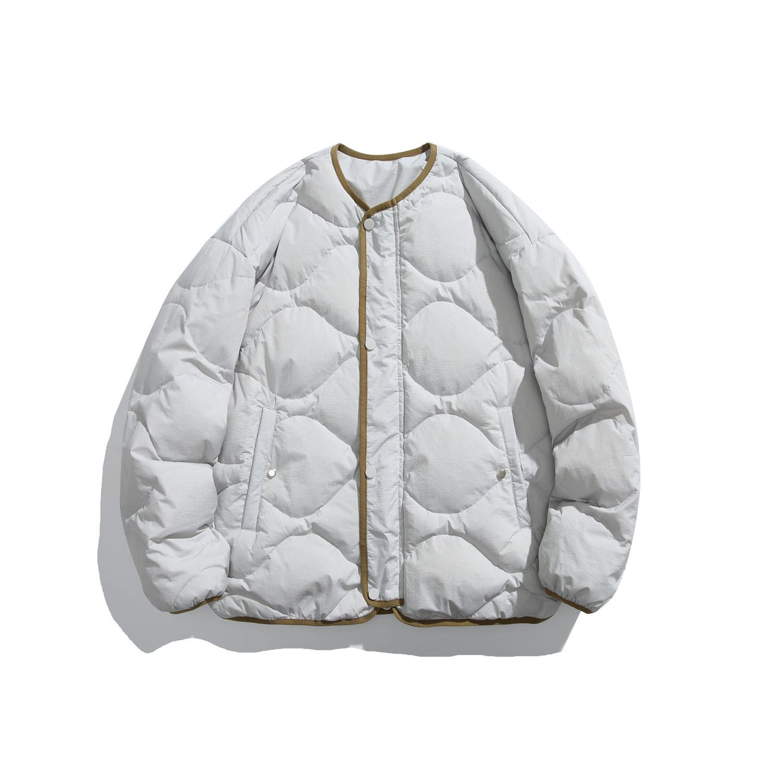 Unisex Boxy gesteppte Liner‑Jacke im Oversize‑Stil mit Rundhalsausschnitt Echoarchiv