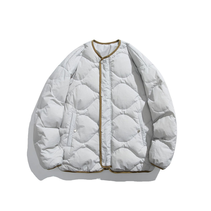 Unisex Boxy gesteppte Liner‑Jacke im Oversize‑Stil mit Rundhalsausschnitt Echoarchiv