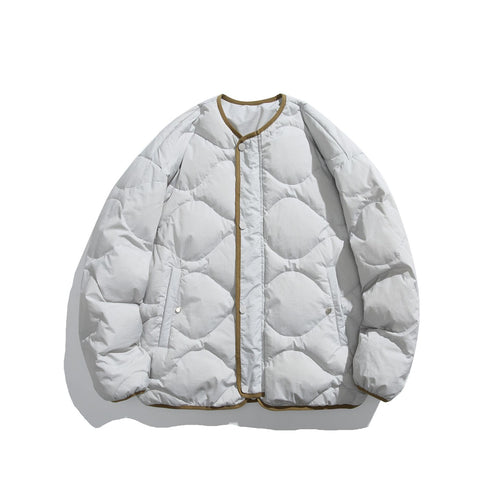 Unisex Boxy gesteppte Liner‑Jacke im Oversize‑Stil mit Rundhalsausschnitt Echoarchiv