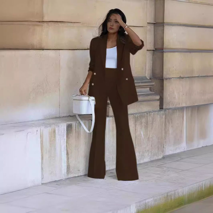 Damen Zweiteiliges Tailoring-Set mit Oversized-Blazer und High‑Waist-Schlaghose – Valéne