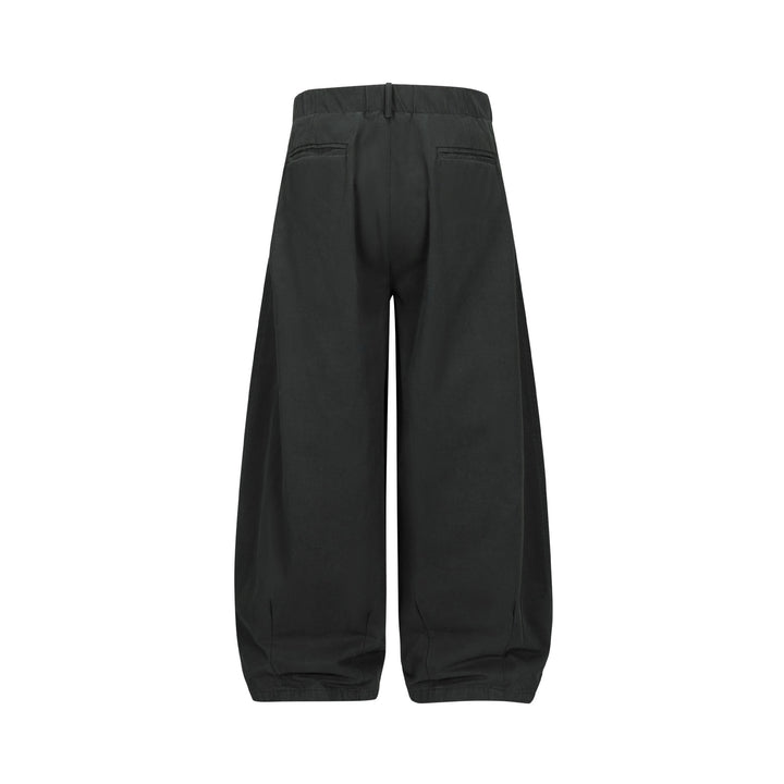 Damen Weite Culotte-Hose mit hoher Taille, Bundfalten und elastischem Knöchelabschluss Echoarchiv