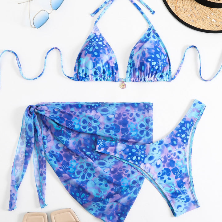 Damen Bikini-Set mit floralem Muster und schickem Wickelrock Echo Archiv