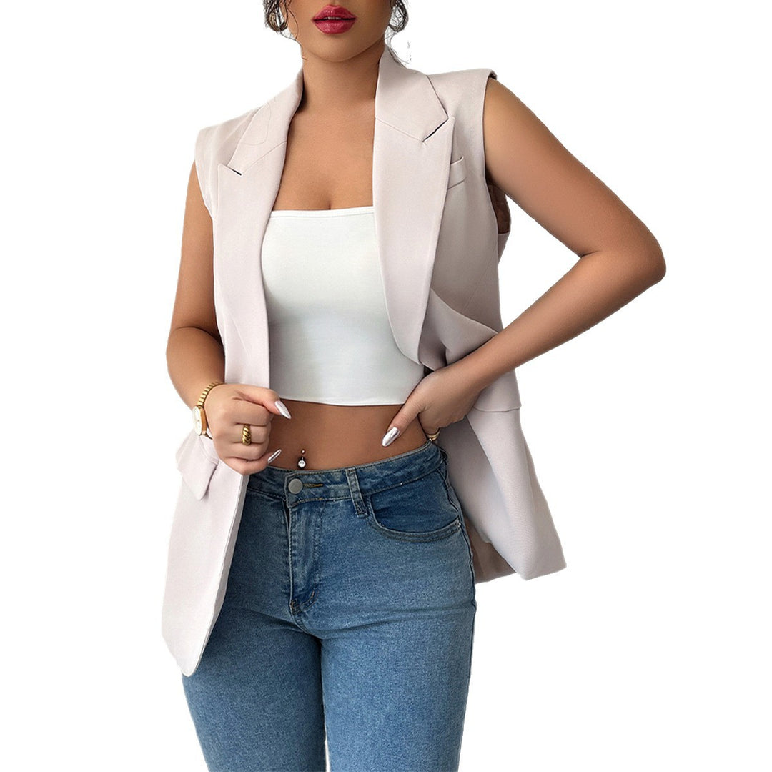 Damen Elegante ärmellose Blazerjacke mit feinen Details Echo Archiv