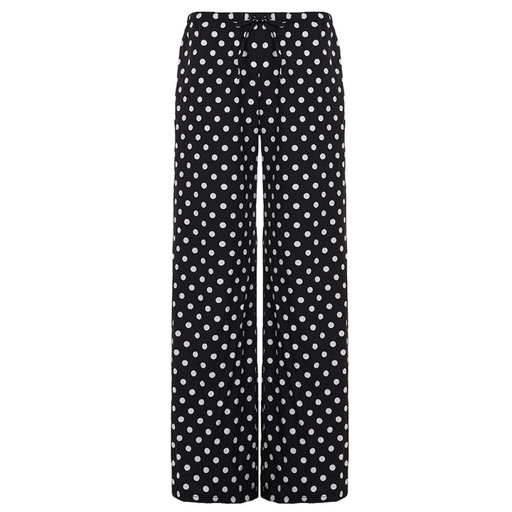Damen nan weite Palazzo-Hose mit elastischem Bund und Punkte-Muster Echo Archiv