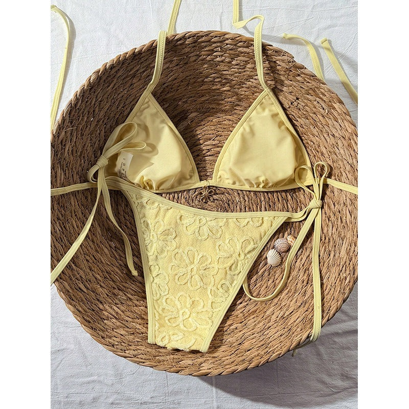 Damen Triangel-Bikini mit floralem 3D-Muster Echo Archiv