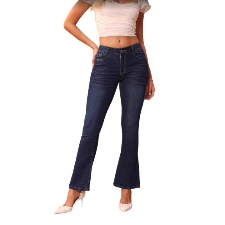 Damen hochtaillierte Bootcut-Jeans mit sculptendem Hüftbund Echo Archiv