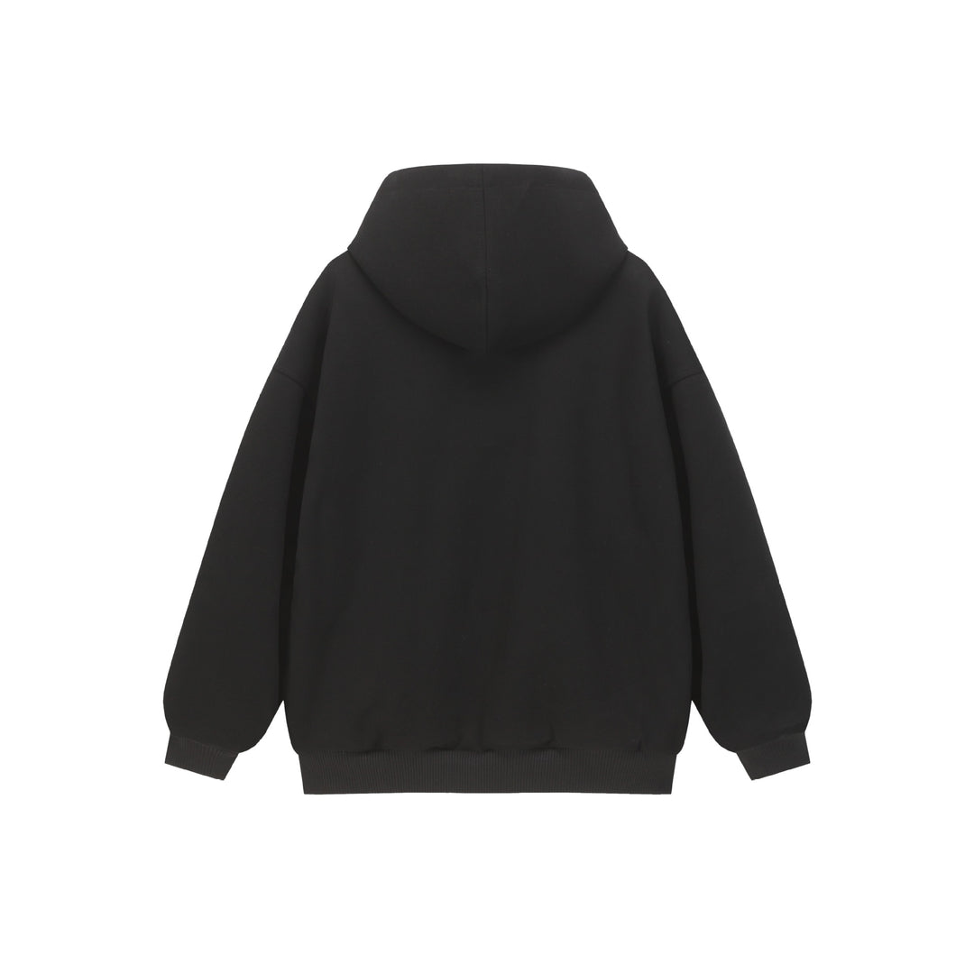 Unisex Oversize Kapuzenjacke mit Zweiwege-Reißverschluss und kariert gefütterter Kapuze Echoarchiv